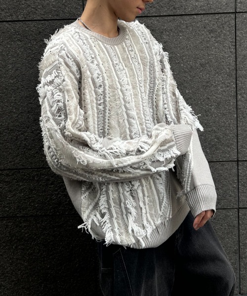 セーター ニット フリンジニットプルオーバー メンズ | CREARE -LINO- | 23