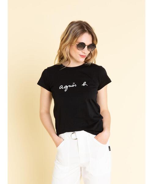【美品☆】agnes b. アニエス・ベー 半袖チビロゴTシャツ T1 agnes b.（アニエスベー） tシャツ アイコニック プリント コットン