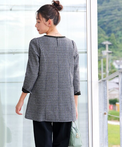 Tiaclasse ブラウス シャツ ツイードチュニック レディース : ZOZOTOWN