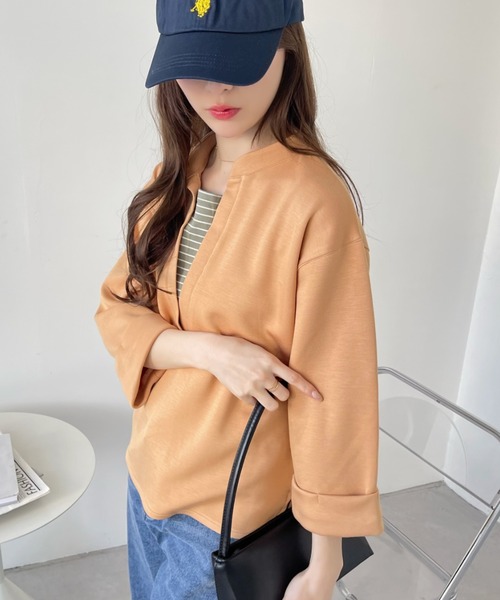 「Eclat one」 7分袖カットソー FREE オフホワイト レディース_画像3