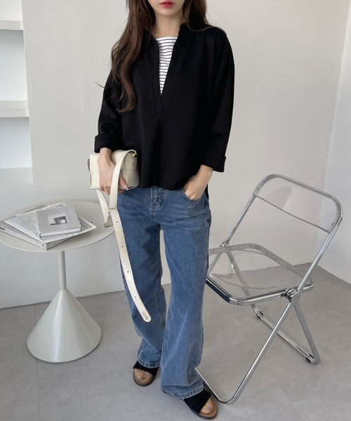 「Eclat one」 7分袖カットソー FREE オフホワイト レディース_画像8