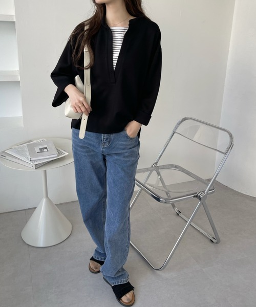 「Eclat one」 7分袖カットソー FREE オフホワイト レディース_画像9