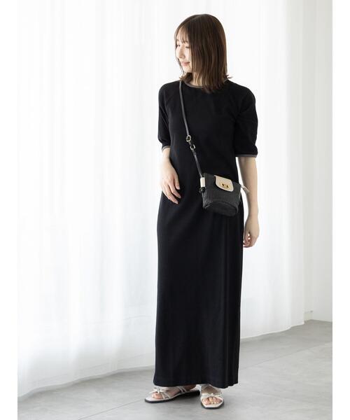 「Te chichi TERRASSE」 半袖ワンピース F ブラック レディース_画像2