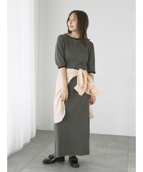 「Te chichi TERRASSE」 半袖ワンピース F ブラック レディース_画像4