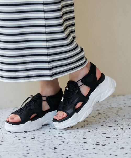 「Juze」 フラットサンダル M ベージュ系その他2 レディース_画像7