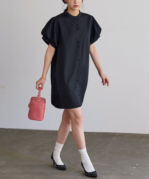 「KOBE LETTUCE」 半袖ワンピース FREE ネイビー レディース_画像5