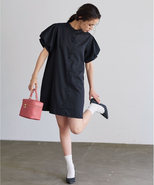 「KOBE LETTUCE」 半袖ワンピース FREE ネイビー レディース_画像6