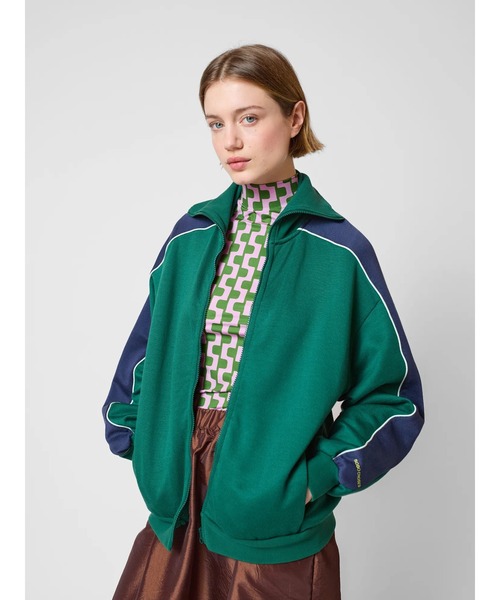 トレーナー スウェット Striped zipped sweatshirt レディース