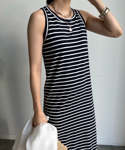 「DouDou」 「ANDSEARCH」ニットワンピース FREE ネイビー レディース_画像8