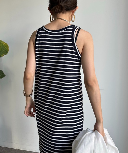 「DouDou」 「ANDSEARCH」ニットワンピース FREE ネイビー レディース_画像9