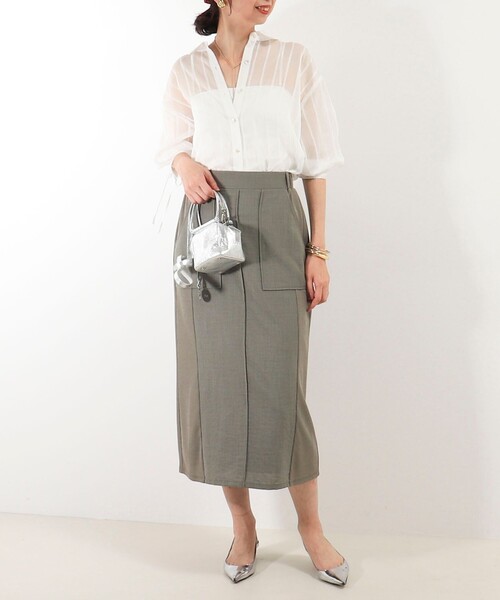 「NOLLEY'S LIGHT」 半袖シャツ 38 サックスブルー レディース_画像2