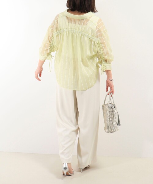 「NOLLEY'S LIGHT」 半袖シャツ 38 サックスブルー レディース_画像7
