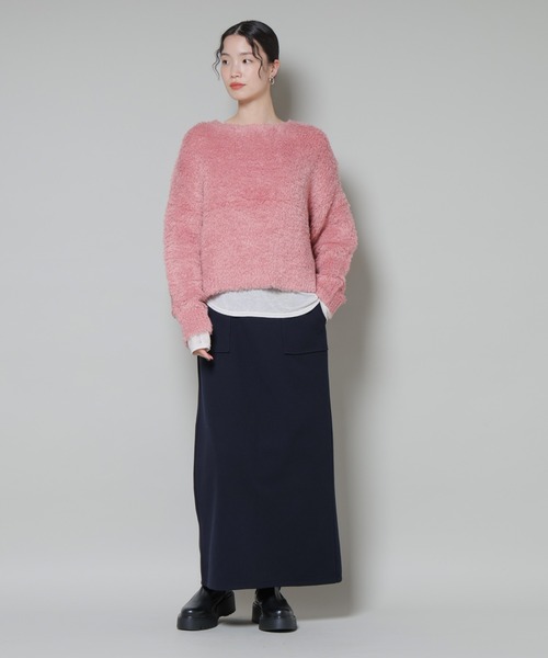 ハグオーワー【未使用】楊柳フラワーpt.ティアードスカート　ブラウン　日本製 Loungedress】楊柳ティアードスカート | OUTLET(アウトレット