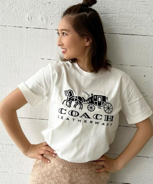COACH（コーチ） 半袖Tシャツ X-SMALL ホワイト レディース : ZOZOTOWN 