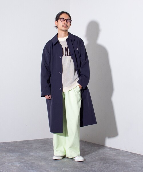 「GEVACO」 ステンカラーコート L ベージュ メンズ_画像2