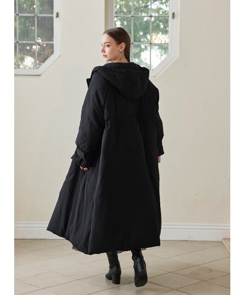 XXL♡美品✨エイココンドウ ガウンコート アンゴラ 総柄 ブラック 羽織 ≪USED≫軽ポカ撥水加工モンスターコート/AMERICAN HOLIC（アメリカン
