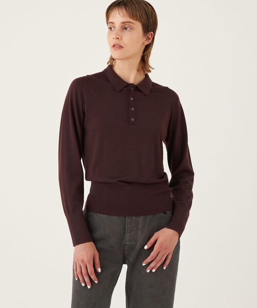 「GALERIE VIE」 長袖ニット FREE ネイビー レディース_画像3