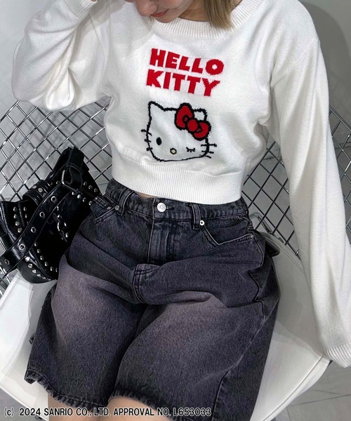 「4GEEKs by SPIRALGIRL」 長袖ニット「HELLO KITTYコラボ」 FREE ホワイト レディース_画像6