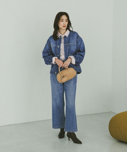 ノル　グローバルワーク　GOODデニムノーカラージャケット　Mサイズ GLOBAL WORK（グローバルワーク） デニムジャケット gジャン GOOD