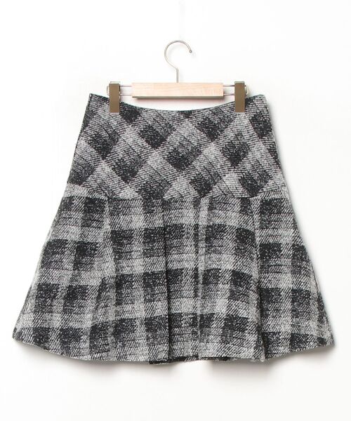 M'S GRACY❣️膨らみダウンスカート ポシェット付き❣️新品未使用 M'S GRACY（エムズグレイシー） チェック柄スカート 40 ブラック