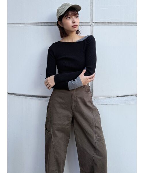MURUA（ムルーア） ワイドパンツ パンツ パッチポケットバレルレッグ