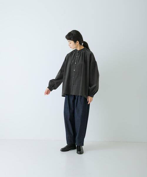 かぐれ ブラウス シャツ ドットコーデュロイブラウス レディース