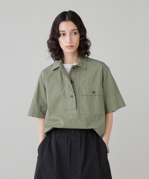 MHL.（エムエイチエル） 半袖シャツ 2 オリーブ レディース : ZOZOTOWN