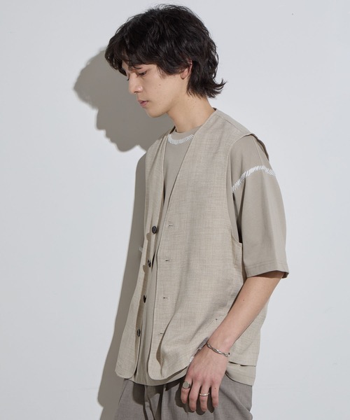 「SLICK」 ベスト 1 チャコールグレー メンズ_画像3