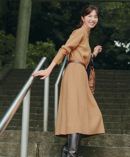 「Tiaclasse」 ニットワンピース S ボルドー レディース_画像6