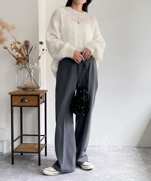 「fredy emue」 長袖ニット 38 オフホワイト レディース_画像3