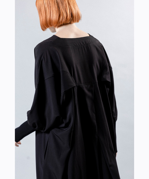 「OSMOSIS」 長袖ワンピース ONE SIZE ブラック レディース_画像6