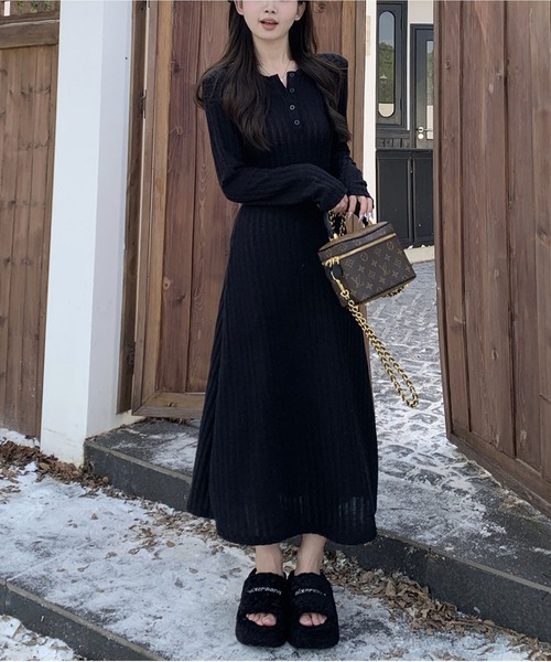 「MAISON DE THERESE」 長袖ワンピース L ブラック レディース_画像4