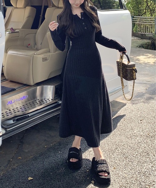 「MAISON DE THERESE」 長袖ワンピース L ブラック レディース_画像8