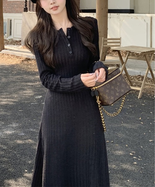 「MAISON DE THERESE」 長袖ワンピース L ブラック レディース_画像9