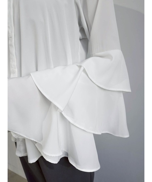 sahara（サハラ） ブラウス シャツ Tiered Sleeve Blouse/ティアード ホワイト ティアードスリーブ ブラウス❣️