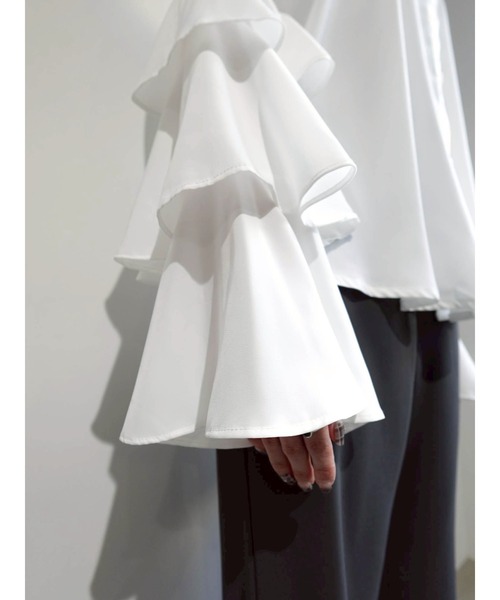 sahara（サハラ） ブラウス シャツ Tiered Sleeve Blouse/ティアード ホワイト ティアードスリーブ ブラウス❣️