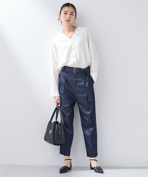 ブラウス シャツ 「洗える／UVケア／マットサテン」Vネックドルマンスリーブブラウス レディース | INDIVI | 07