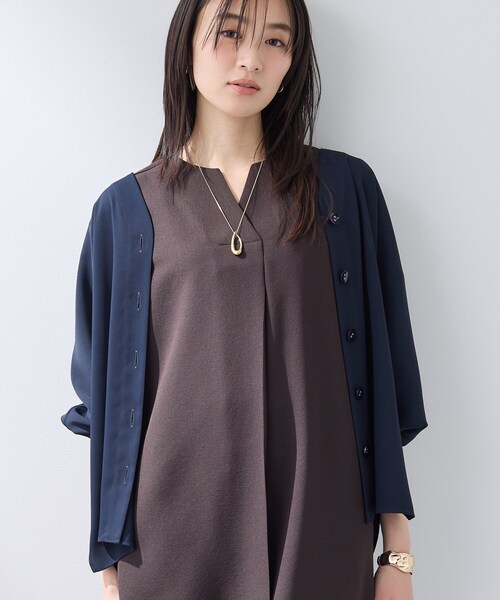 ブラウス シャツ 「洗える／UVケア／マットサテン」Vネックドルマンスリーブブラウス レディース | INDIVI | 13