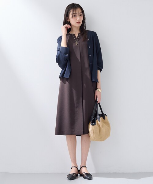 ブラウス シャツ 「洗える／UVケア／マットサテン」Vネックドルマンスリーブブラウス レディース | INDIVI | 14