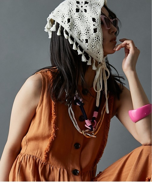 「GEVS.」 「SMILELAND」ノースリーブワンピース 4L オレンジ レディース_画像4