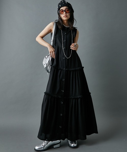 「GEVS.」 「SMILELAND」ノースリーブワンピース 4L オレンジ レディース_画像8