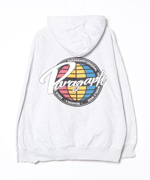 「Paragraph」 ワンポイントプルオーバーパーカー - グレー レディース_画像2