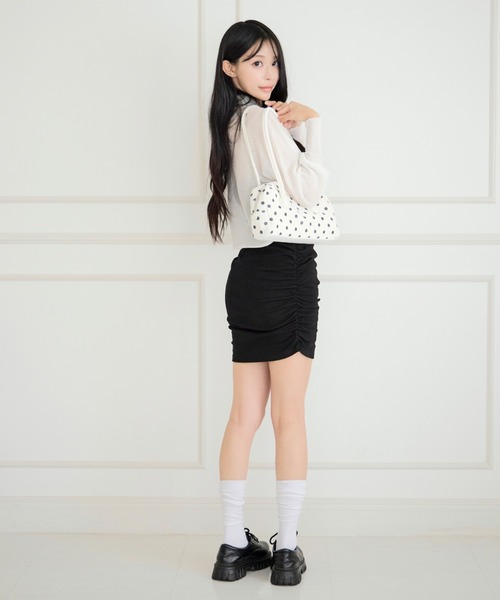JilLA ワンピース 夏 Shirt Collar Cutout Mini Dress / シャツカラー
