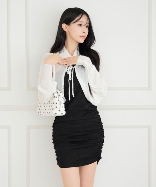 JilLA ワンピース 夏 Shirt Collar Cutout Mini Dress / シャツカラー