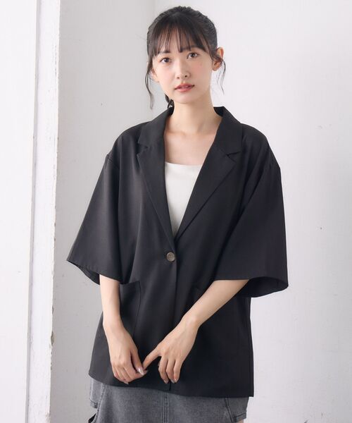 「RETRO GIRL」 ジャケット FREE チャコールグレー レディース_画像6