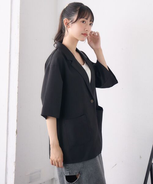 「RETRO GIRL」 ジャケット FREE チャコールグレー レディース_画像7