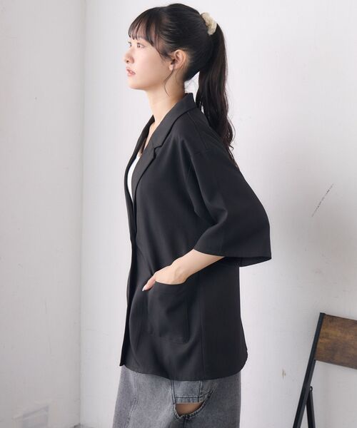 「RETRO GIRL」 ジャケット FREE チャコールグレー レディース_画像8