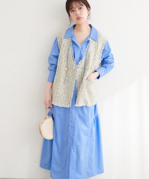 natural couture シャツワンピース 「osono」こだわりマルチWAYシャツ