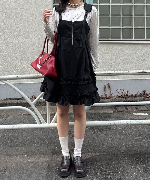 チュニック フリルミリタリーミドルジャンスカの画像