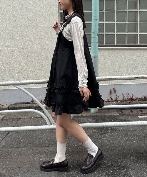チュニック フリルミリタリーミドルジャンスカの画像
